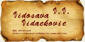 Vidosava Vidačković vizit kartica